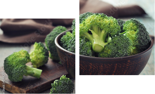 Fresh green broccoli  - Zweiteiliges Leinwandbild, Diptychon