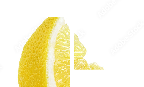 Slice of lemon fruit isolated on white background - Zweiteiliges Leinwandbild, Diptychon