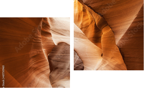 Famous view in Antelope Canyon - Zweiteiliges Leinwandbild, Diptychon