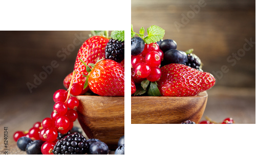 fresh berries  - Zweiteiliges Leinwandbild, Diptychon