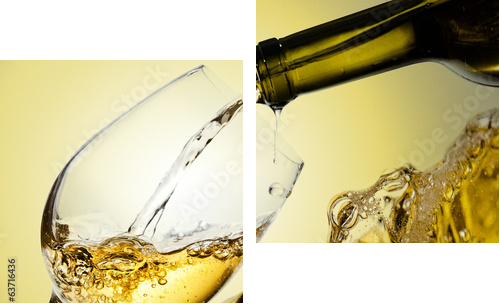 White wine  - Zweiteiliges Leinwandbild, Diptychon