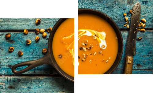 KÃ¼rbissuppe  - Zweiteiliges Leinwandbild, Diptychon