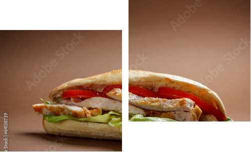 Grilled chicken sandwich  - Zweiteiliges Leinwandbild, Diptychon