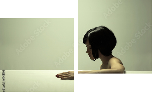 Fine art portrait of elegant girl Studio photo Beautiful woman - Zweiteiliges Leinwandbild, Diptychon