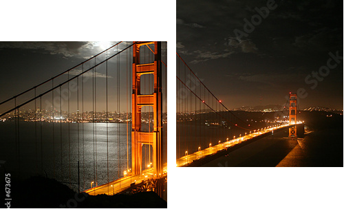 golden gate - Zweiteiliges Leinwandbild, Diptychon