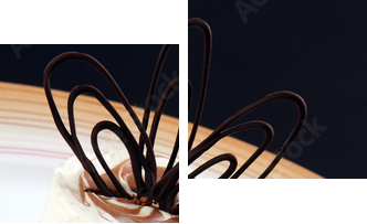 Dessert with chocolate - Zweiteiliges Leinwandbild, Diptychon