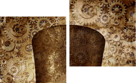 Steampunk Top Hat - Zweiteiliges Leinwandbild, Diptychon