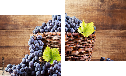 grape in wooden basket  - Zweiteiliges Leinwandbild, Diptychon