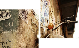 Old bike - Zweiteiliges Leinwandbild, Diptychon