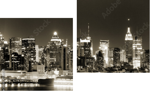 Manhattan West side at night - Zweiteiliges Leinwandbild, Diptychon