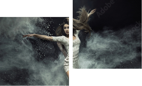 Talented ballet dancer catching the dust  - Zweiteiliges Leinwandbild, Diptychon