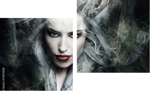 fantasy sorceress  - Zweiteiliges Leinwandbild, Diptychon