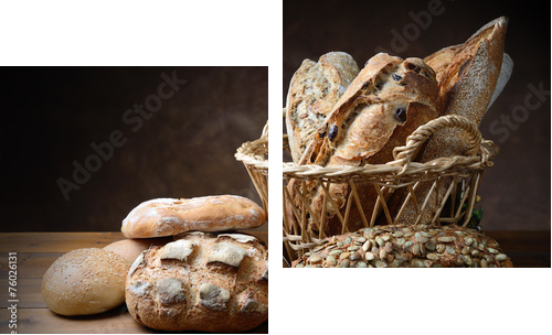 Freshly baked bread  - Zweiteiliges Leinwandbild, Diptychon