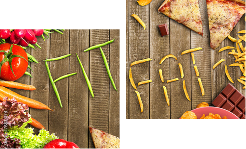 Fit or Fat  - Zweiteiliges Leinwandbild, Diptychon