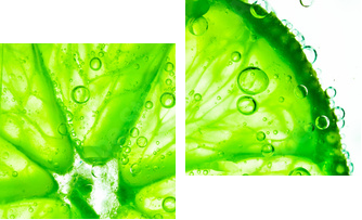 lime with bubbles isolated on white - Zweiteiliges Leinwandbild, Diptychon
