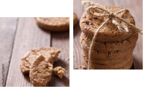 chocolate chip cookies  - Zweiteiliges Leinwandbild, Diptychon