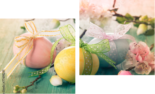 Easter eggs  - Zweiteiliges Leinwandbild, Diptychon