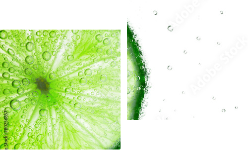 Lime with bubbles  - Zweiteiliges Leinwandbild, Diptychon
