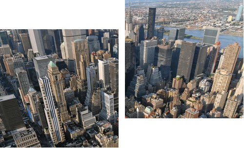 AERIAL VUE OF MANHATTAN (NEW YORK, USA) - Zweiteiliges Leinwandbild, Diptychon
