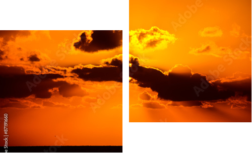 Tropical Sunset - Zweiteiliges Leinwandbild, Diptychon