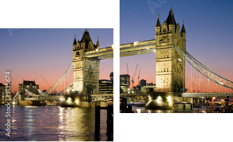 Tower Bridge Panorama
 - Zweiteiliges Leinwandbild, Diptychon