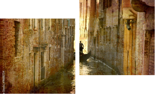Postcard from Italy - Gondola - Venice - Zweiteiliges Leinwandbild, Diptychon