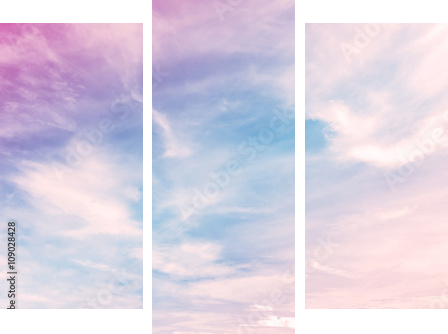 Sky with a pastel colored gradient - Dreiteiliges Leinwandbild, Triptychon