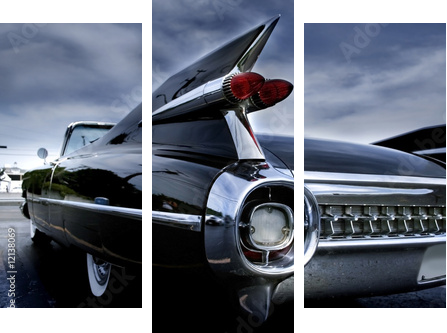 Tail Lamp Of A Classic Car - Dreiteiliges Leinwandbild, Triptychon