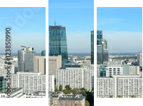 Warszawa, panorama miasta - Dreiteiliges Leinwandbild, Triptychon