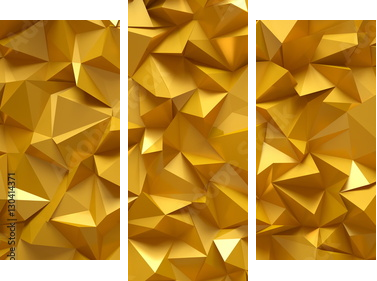 The bright, golden, gorgeous background. 3D illustration, 3D ren - Dreiteiliges Leinwandbild, Triptychon