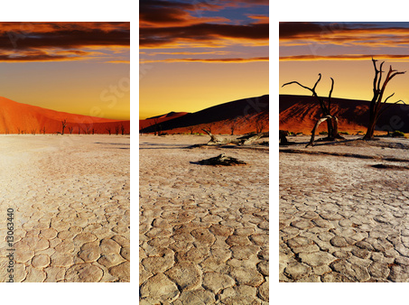 Namib Desert, Sossusvlei, Namibia - Dreiteiliges Leinwandbild, Triptychon