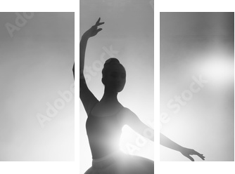 silhouette of a ballerina - Dreiteiliges Leinwandbild, Triptychon