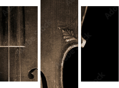 Part of vintage violin - Dreiteiliges Leinwandbild, Triptychon
