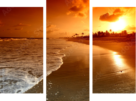 ocean sunrise - Dreiteiliges Leinwandbild, Triptychon