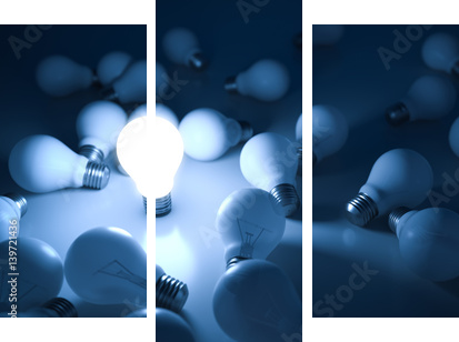 Lightbulbs - Dreiteiliges Leinwandbild, Triptychon