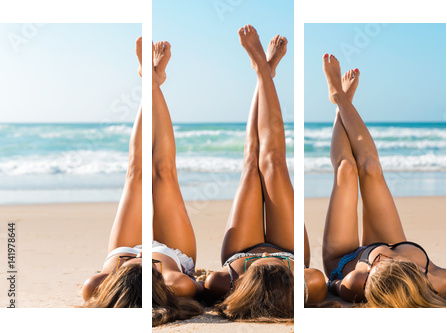 A day on the beach - Dreiteiliges Leinwandbild, Triptychon