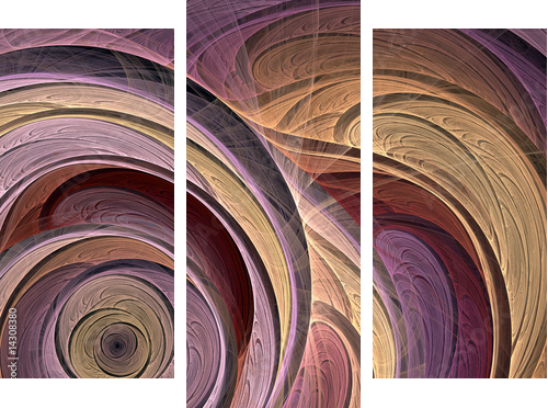 Floral fractal - Dreiteiliges Leinwandbild, Triptychon