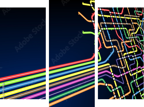 Subway slant - Dreiteiliges Leinwandbild, Triptychon