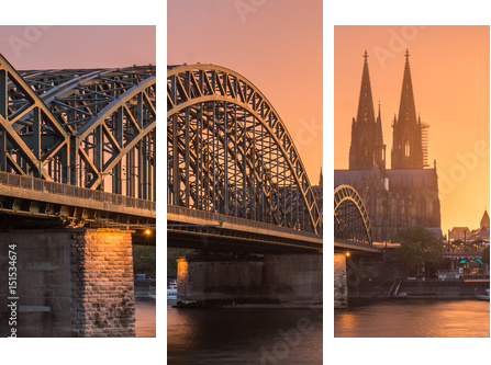 Regnerischer Sonnenuntergang - rainy sunset - Dreiteiliges Leinwandbild, Triptychon