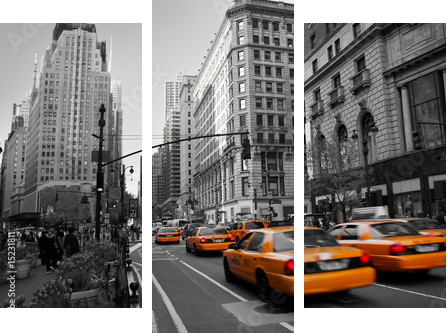Taxies in Manhattan - Dreiteiliges Leinwandbild, Triptychon