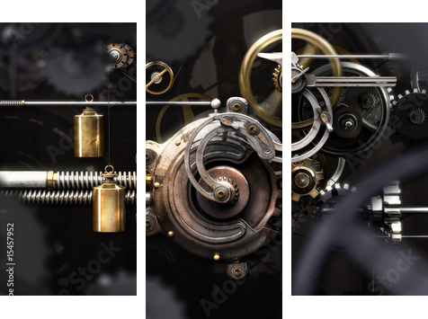 rouages carenage - Dreiteiliges Leinwandbild, Triptychon