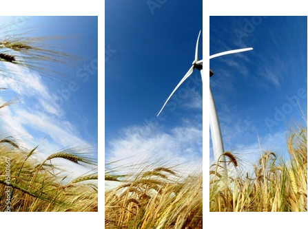 Wind turbine - renewable energy source - Dreiteiliges Leinwandbild, Triptychon