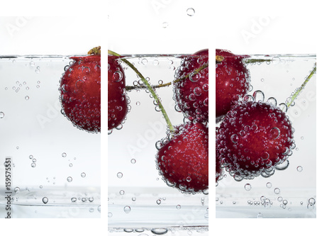 sweet cherries and bubbles - Dreiteiliges Leinwandbild, Triptychon