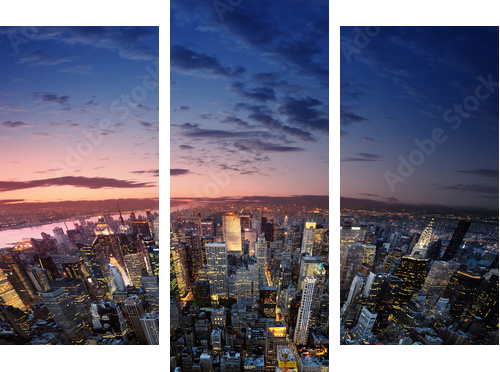 Manhattan at sunset - Dreiteiliges Leinwandbild, Triptychon