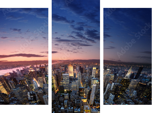 Manhattan at sunset  - Dreiteiliges Leinwandbild, Triptychon