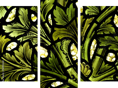 Stained glass pattern - Dreiteiliges Leinwandbild, Triptychon