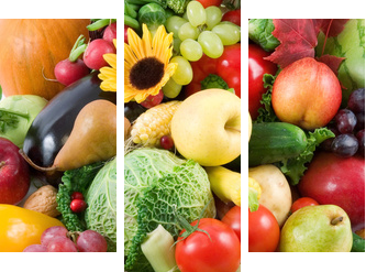 fruits and vegetables - Dreiteiliges Leinwandbild, Triptychon