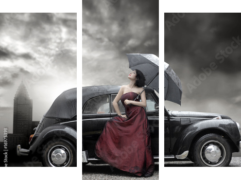 lady - Dreiteiliges Leinwandbild, Triptychon