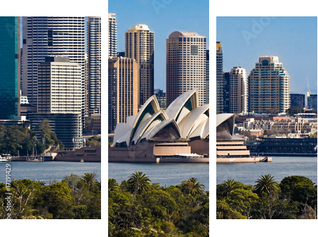 Sydney Opera House and Skyline - Dreiteiliges Leinwandbild, Triptychon