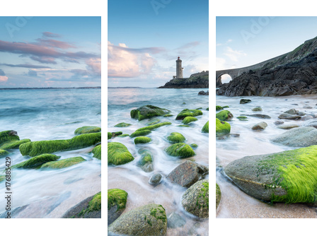 phare du Minou en bretagne dans le finistere - Dreiteiliges Leinwandbild, Triptychon